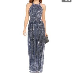 INC International Concepts Navy Sparkle Halter Dress